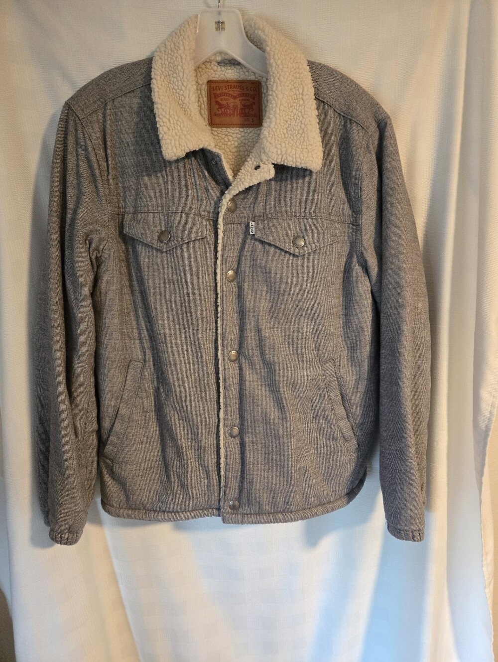 Levi's Gray Sherpa Collar Trucker Jacket
